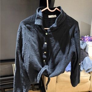 Lola Textured Black Shirt